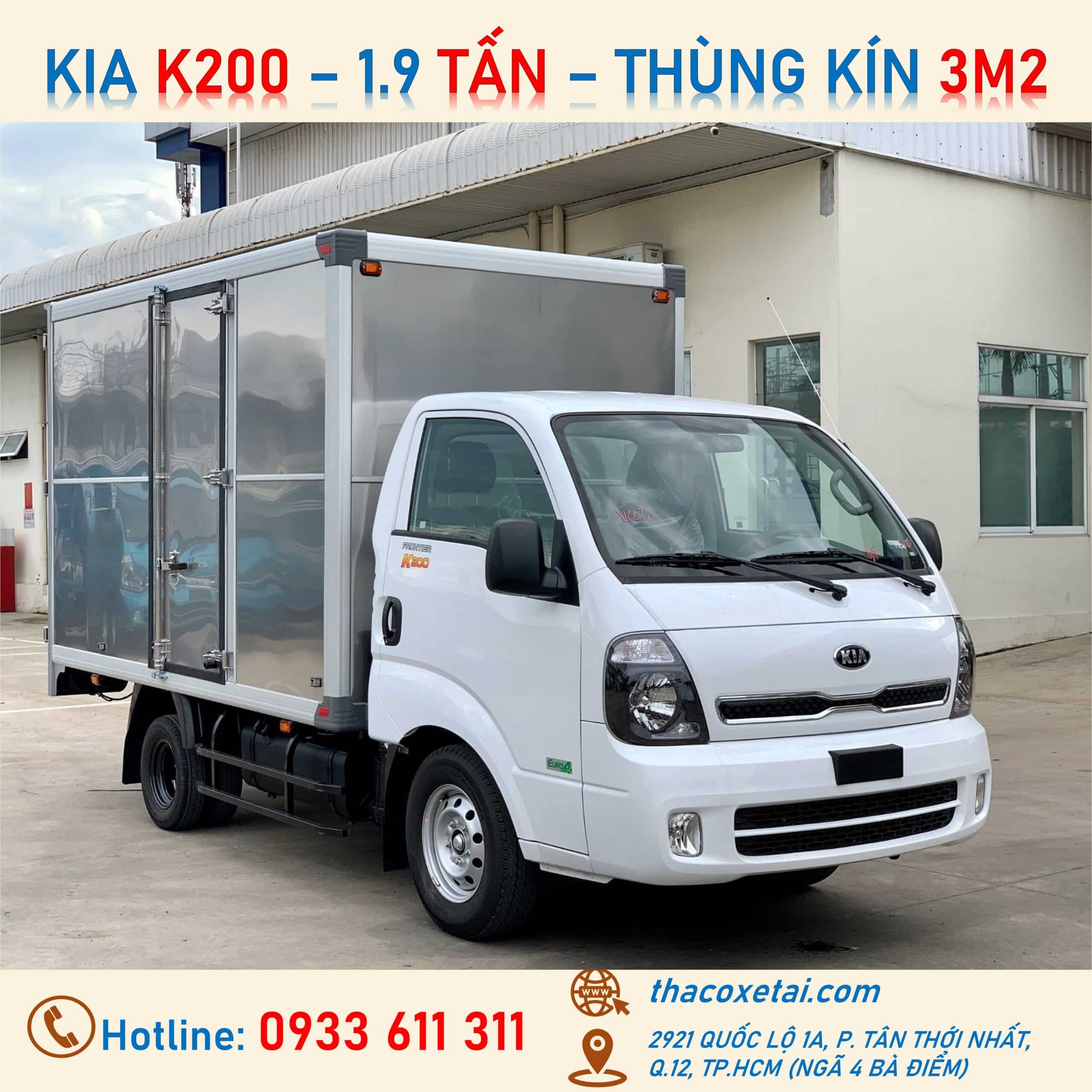 XE TẢI KIA K200 THÙNG KÍN 1.9 TẤN