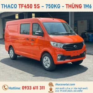 Xe Van Thaco 5 Chỗ TF450 5S, Tải 750Kg, Thùng 1m6