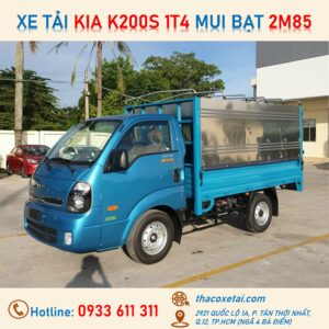 XE TẢI KIA K200S 1T4 MUI BẠT THÙNG 2M85