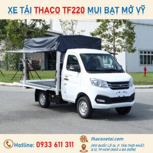 XE TẢI THACO TF220 MUI BẠT MỞ VỸ KẾT CẤU MỚI